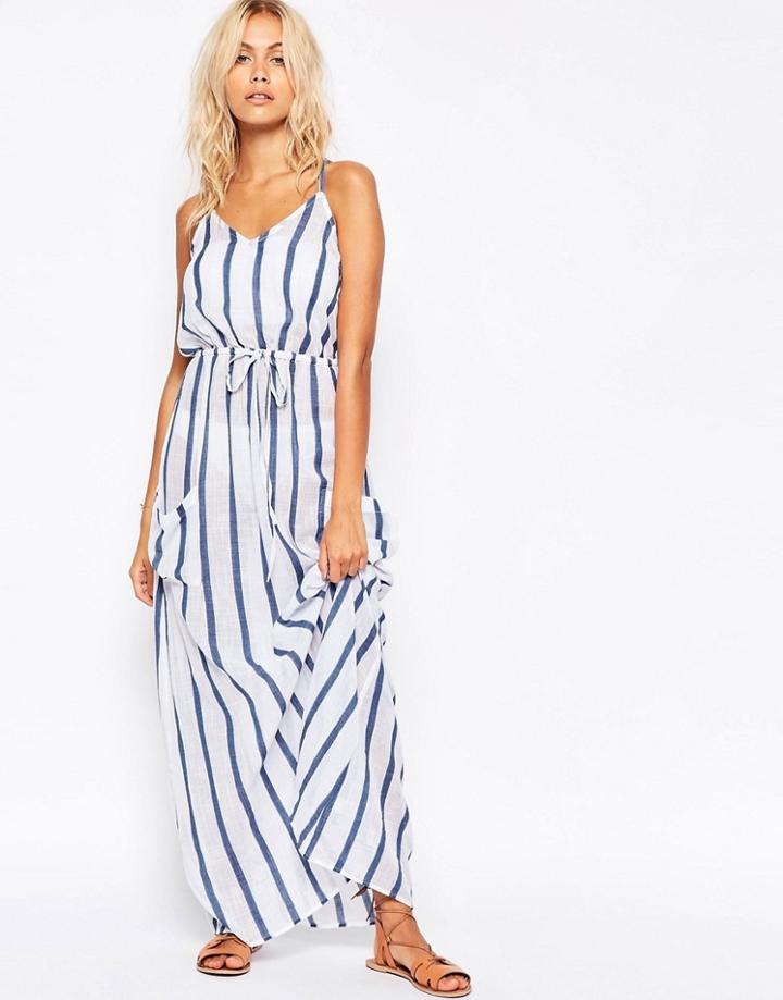 Asos Stripe Linen Pocket Maxi Beach Dress - Stripe
