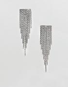 Asos Design Earrings With Crystal Drop Design In Silver - Gold