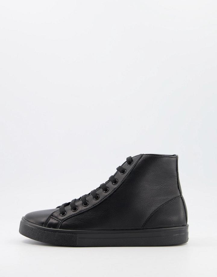 Asos Design Dennis Hi Top Sneakers In Black