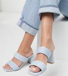 Glamorous Wide Fit Padded Mules In Pale Blue-blues