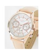 Lipsy Large Dial Watch With Leather Strap In Rose Gold