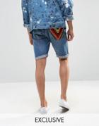 Reclaimed Vintage Levi's Shorts With Pocket Patch - Blue