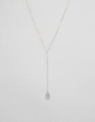 Orelia Gold Plated Cut Stone Long Lariat Necklace - Gold