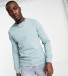 Threadbare Tall Crew Neck Sweatshirt In Smokey Blue-blues