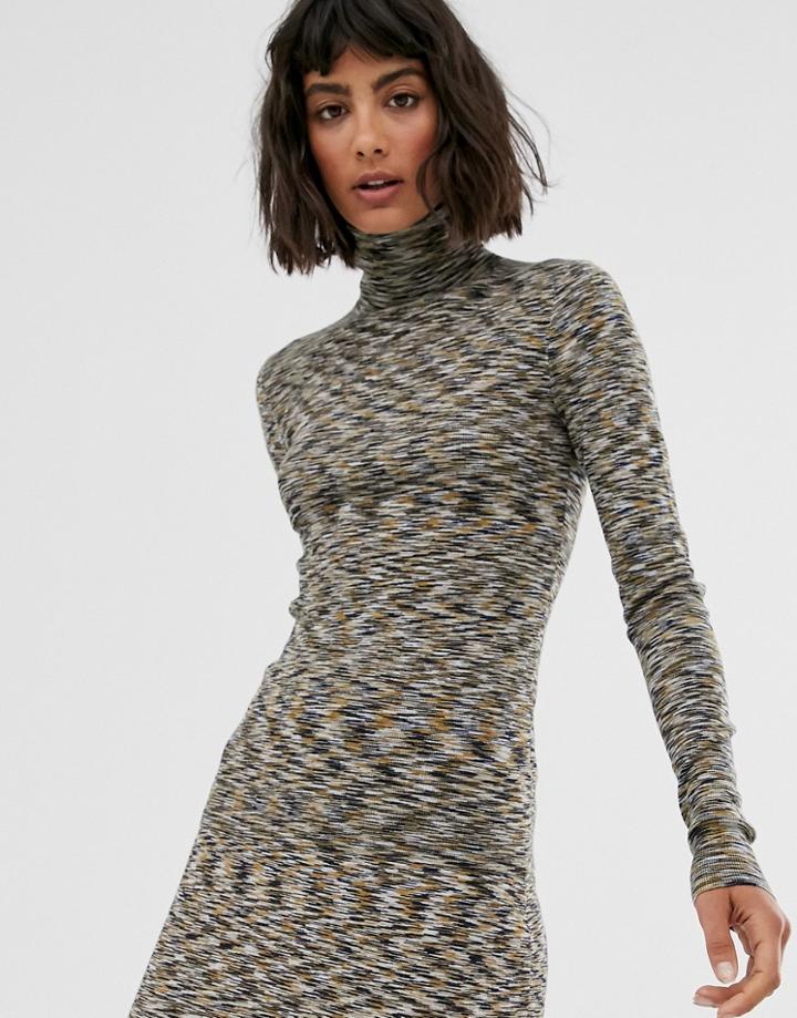 Weekday Space-dye Knitted Turtleneck In Multi