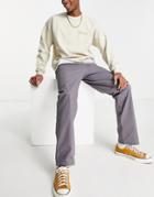 Asos Design Relaxed Chinos In Charcoal-gray