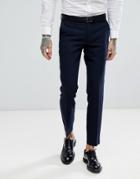 Harry Brown Navy Basket Weave Slim Fit Suit Pants - Navy