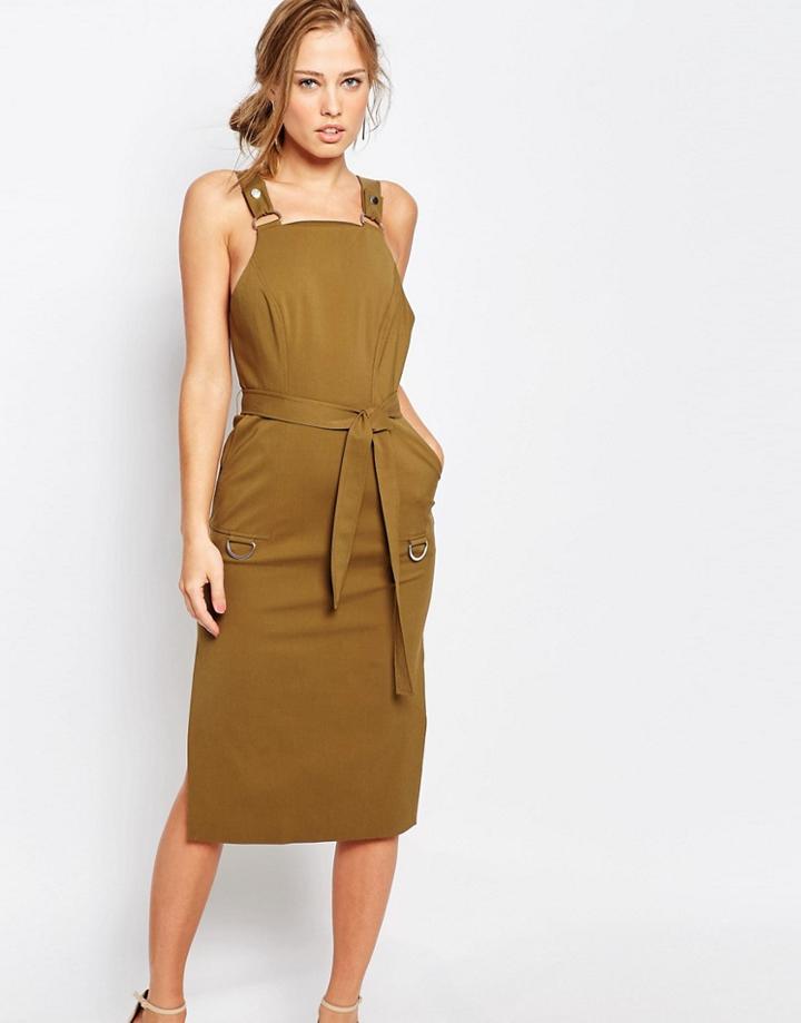C/meo Collective Khaki Utility Dress - Khaki