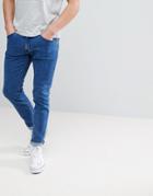 Wrangler Bryson Skinny Jeans Made Of Stone - Blue