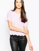Ax Paris Scallop Edge Top - Lilac