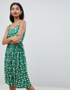 Esprit Watermelon Print Midi Sun Dress - Green