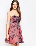 Studio 75 Paisley Floral Strapless Mini Dress - All Over Print