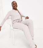 Asos Design Tall Lounge Light Weight Sweatshirt & Sweatpants Set In Gray-grey