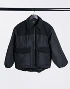 Only Padded Jacket In Corduroy Mix Fabric In Black