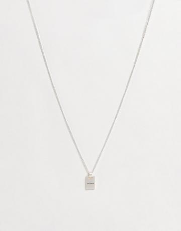 Icon Brand B Dog Tag Necklace In Silver