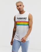 Asos Design Polaroid Sleeveless T-shirt-white