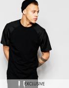 Black Eye Collective T-shirt With Raglan Mesh Sleeve - Black