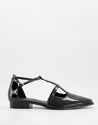 Asos Design Malay Pointed Flat Shoes In Black