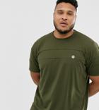 Le Breve Plus Cut And Sew Longline Curved Hem T-shirt - Green