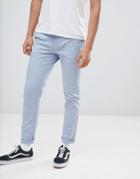 Asos Design Slim Chinos In Dusky Blue - Blue
