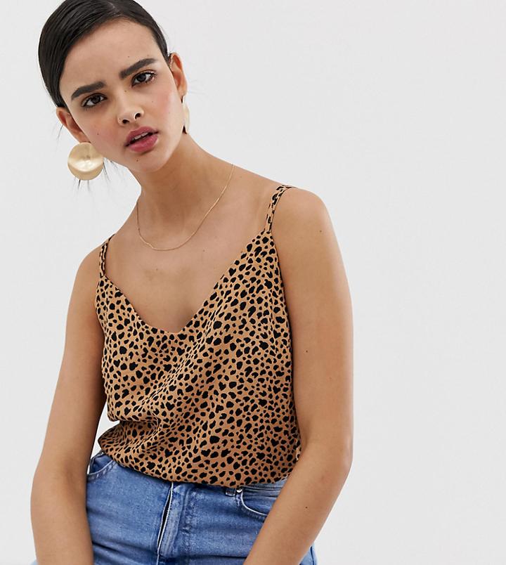 Warehouse Cross Back Cami In Leopard - Tan