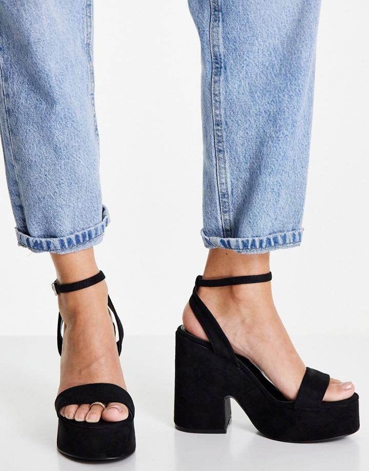 Z Code Z Linda Vegan Platform Sandals In Black Faux Suede