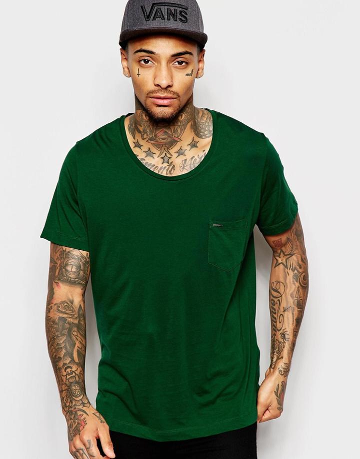 Diesel T-shirt T-kronox Loose Fit Scoop Neck In Green - Green