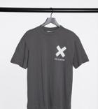 Collusion Unisex Logo Organic Cotton T-shirt In Dark Gray-grey