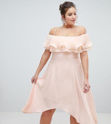 Coast Plus Daphne Pleated Midi Dress - Pink