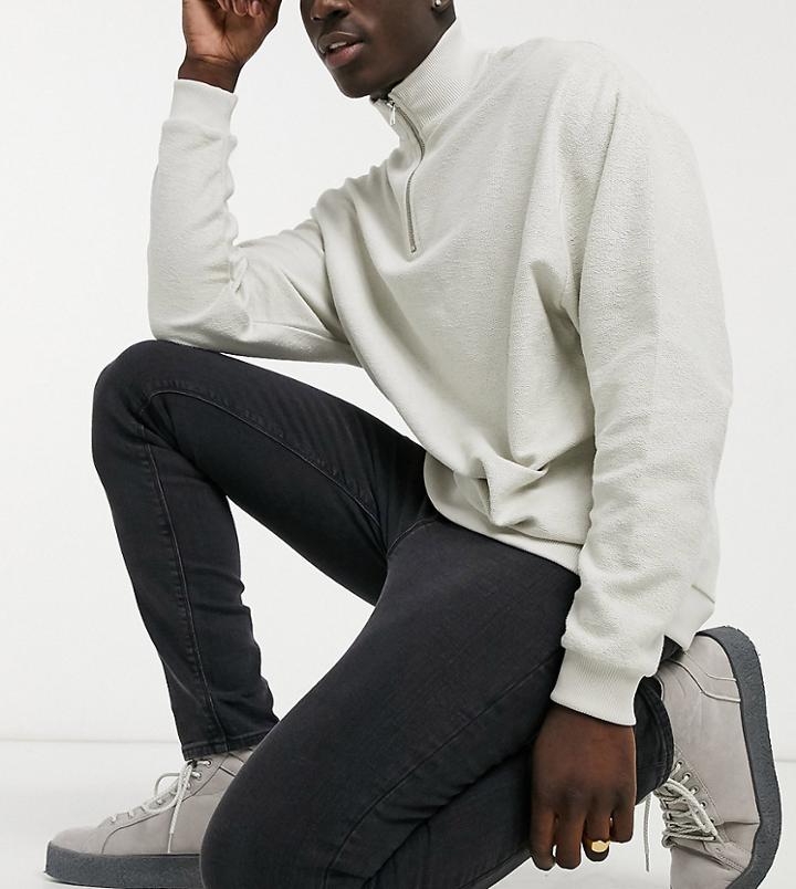 Reclaimed Vintage Inspired Skinny Jeans In Washed Black-blues