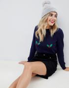 Asos Design Charity Christmas Sweater For Asos Foundation - Navy