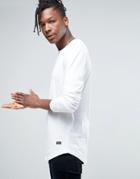 Only & Sons Longline Long Sleeve T-shirt - White