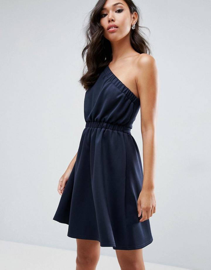 Asos Asymmetric Mini Prom Dress - Navy