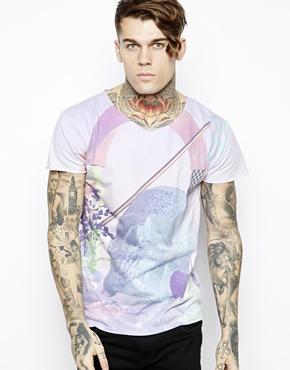 Sixpack France T-shirt With Riddle Skull - Pink