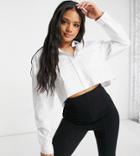 Asyou Boxy Cropped Shirt In White