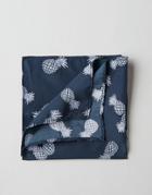 Asos Pocket Square With Pineapple Print - Navy