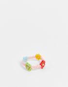 Pieces Floral Beaded Ring In Multi