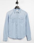 Lee Jeans Regular Fit Western Denim Shirt In Summer Blue-blues