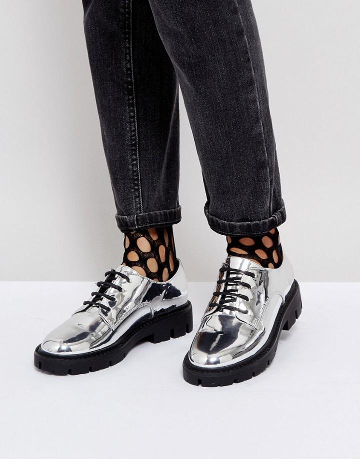 Asos Magnify Chunky Brogues - Silver