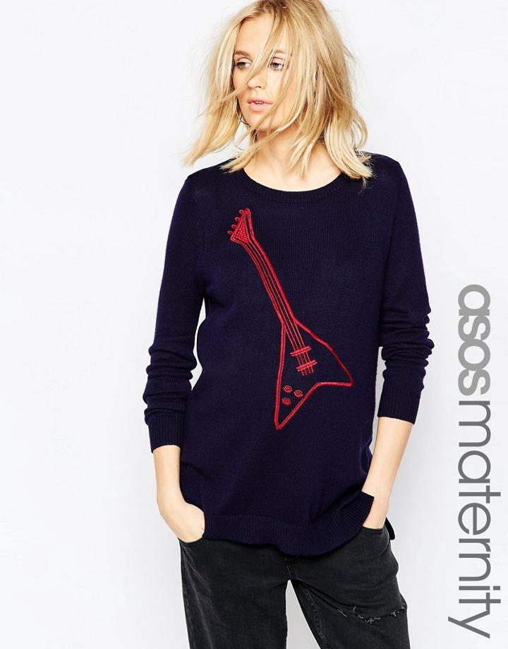 Asos Maternity Guitar Sweater - Navy