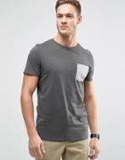 Jack & Jones Originals T-shirt With Contrast Pocket - Gray