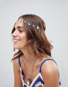 Asos Design Teardrop Pendant And Tassel Headchain - Silver