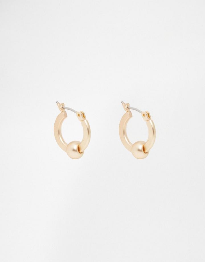Asos Hoop Earrings In Matte Gold - Matte Gold
