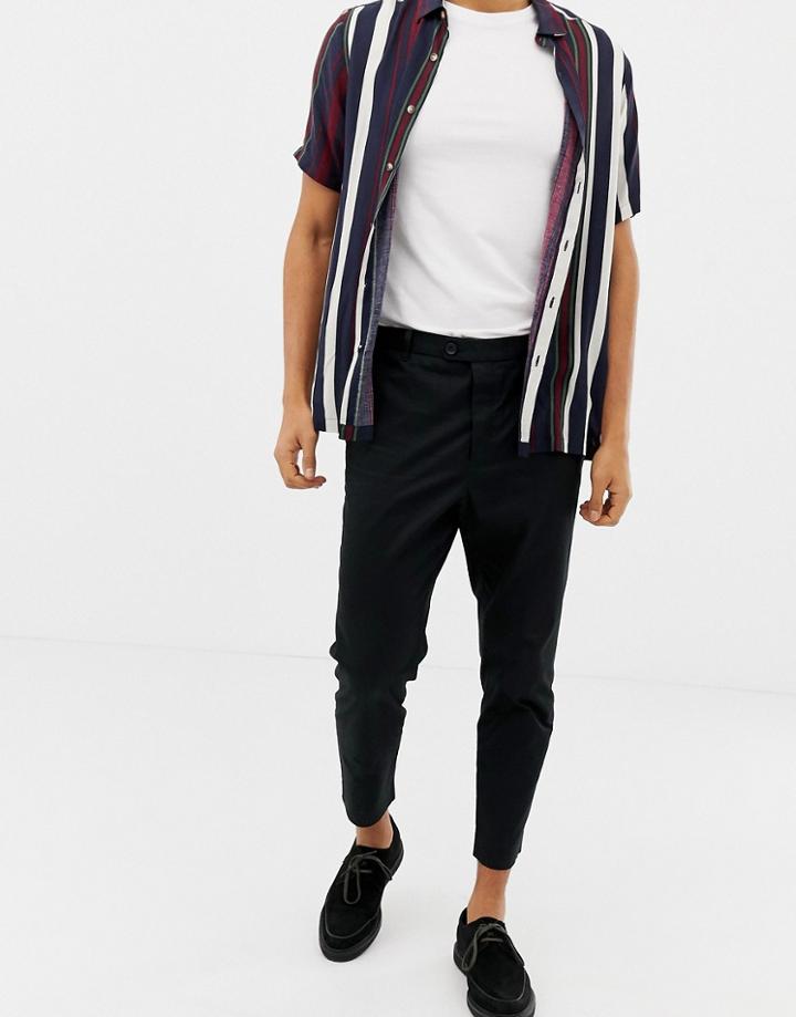 Allsaints Kato Tapered Cropped Pants In Black - Black