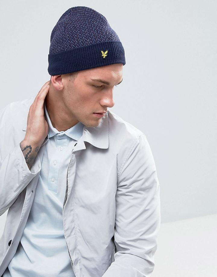 Lyle & Scott Birdseye Knit Beanie - Navy