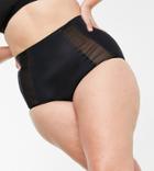 Asos Design Curve Smoothing Control High Waist Panties In Black
