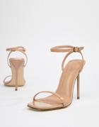 New Look Barely There Minimal Heeled Sandal - Beige
