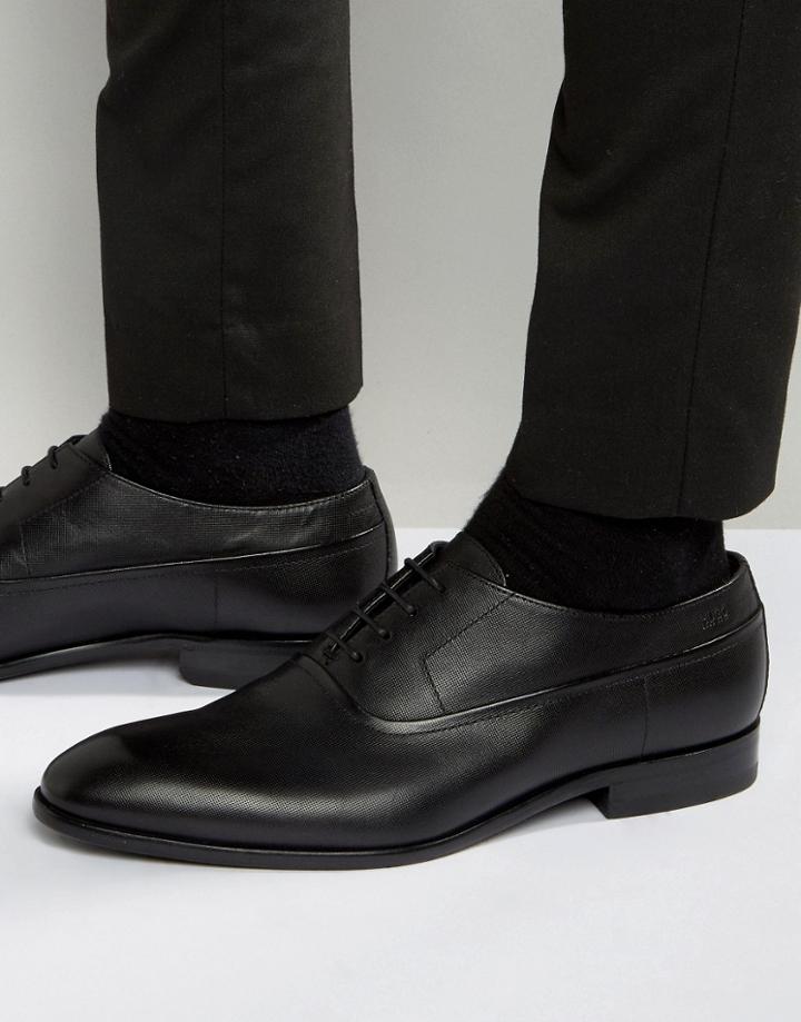 Hugo By Hugo Boss Dressapp Textured Oxford Shoes - Black