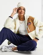 Gant Retro Logo Fleece Jacket In Off White