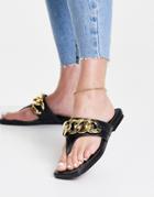 Topshop Promise Chain Sandals In Black